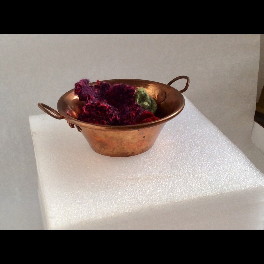 Faux Felted Succulents in Copper Pot